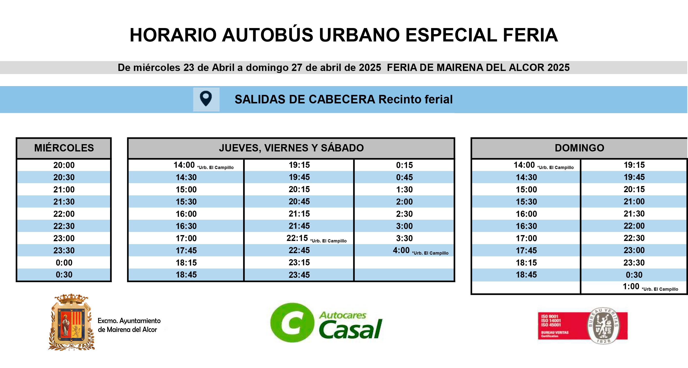 Horarios Bus Feria 2025 FIN