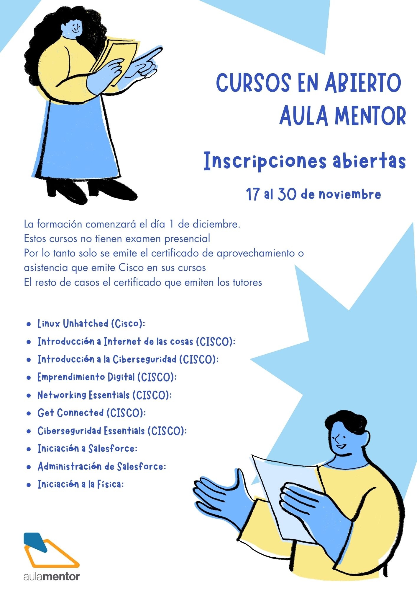 AULA MENTOR CURSOS EN ABIERTO NOV23