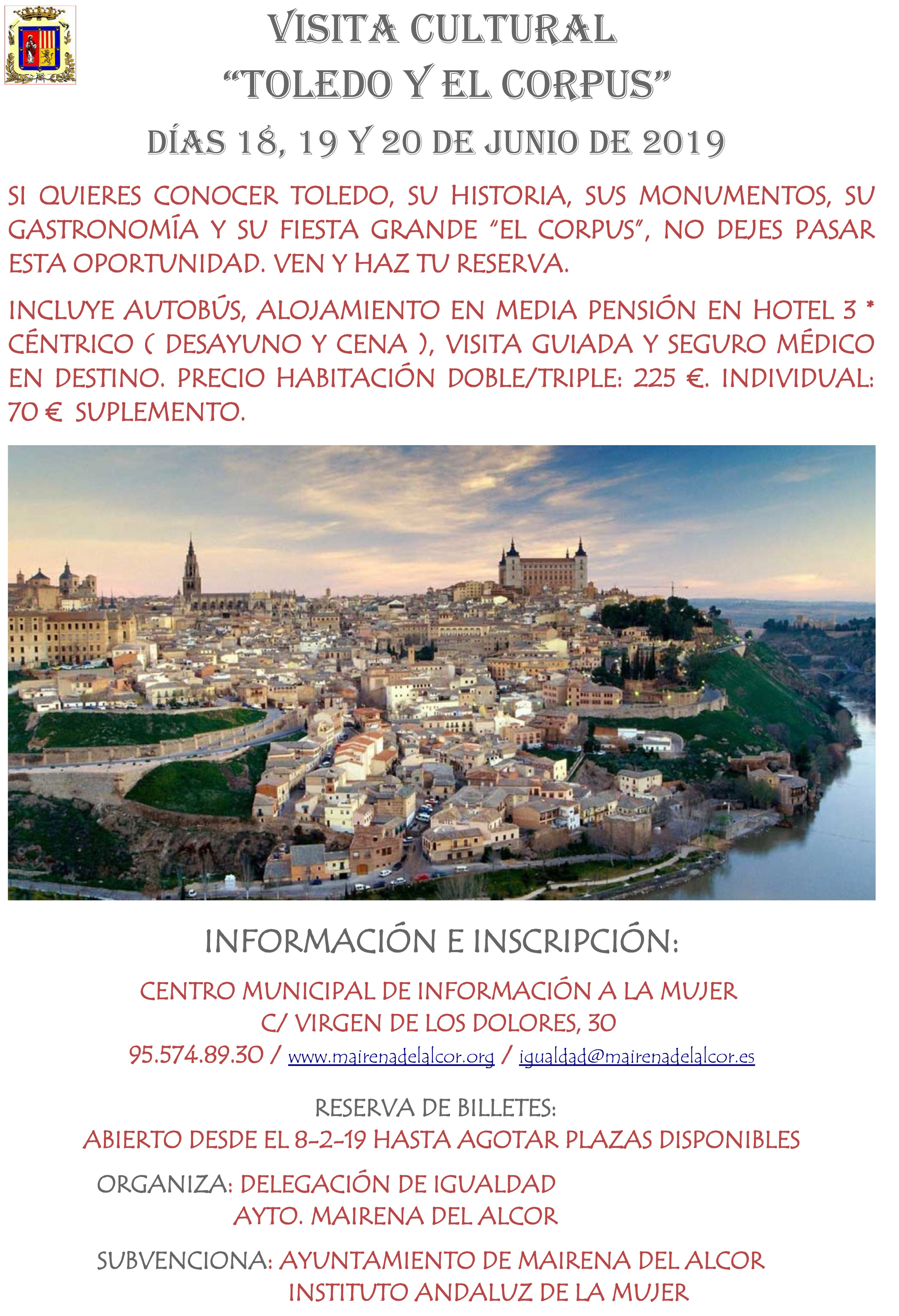 CARTEL VISITA TOLEDO Y EL CORPUS 2019