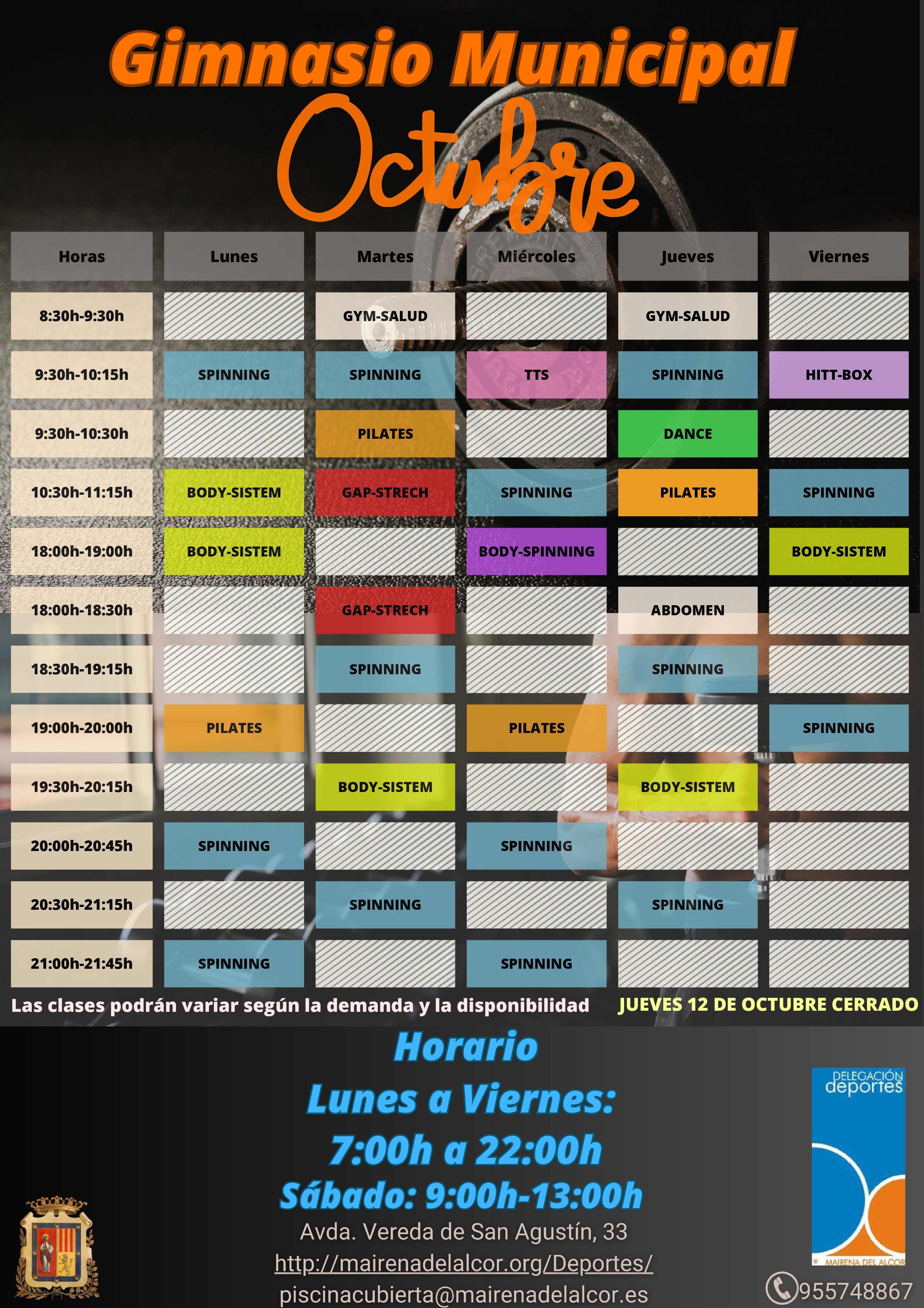 Cartel Horario Octubre 2023