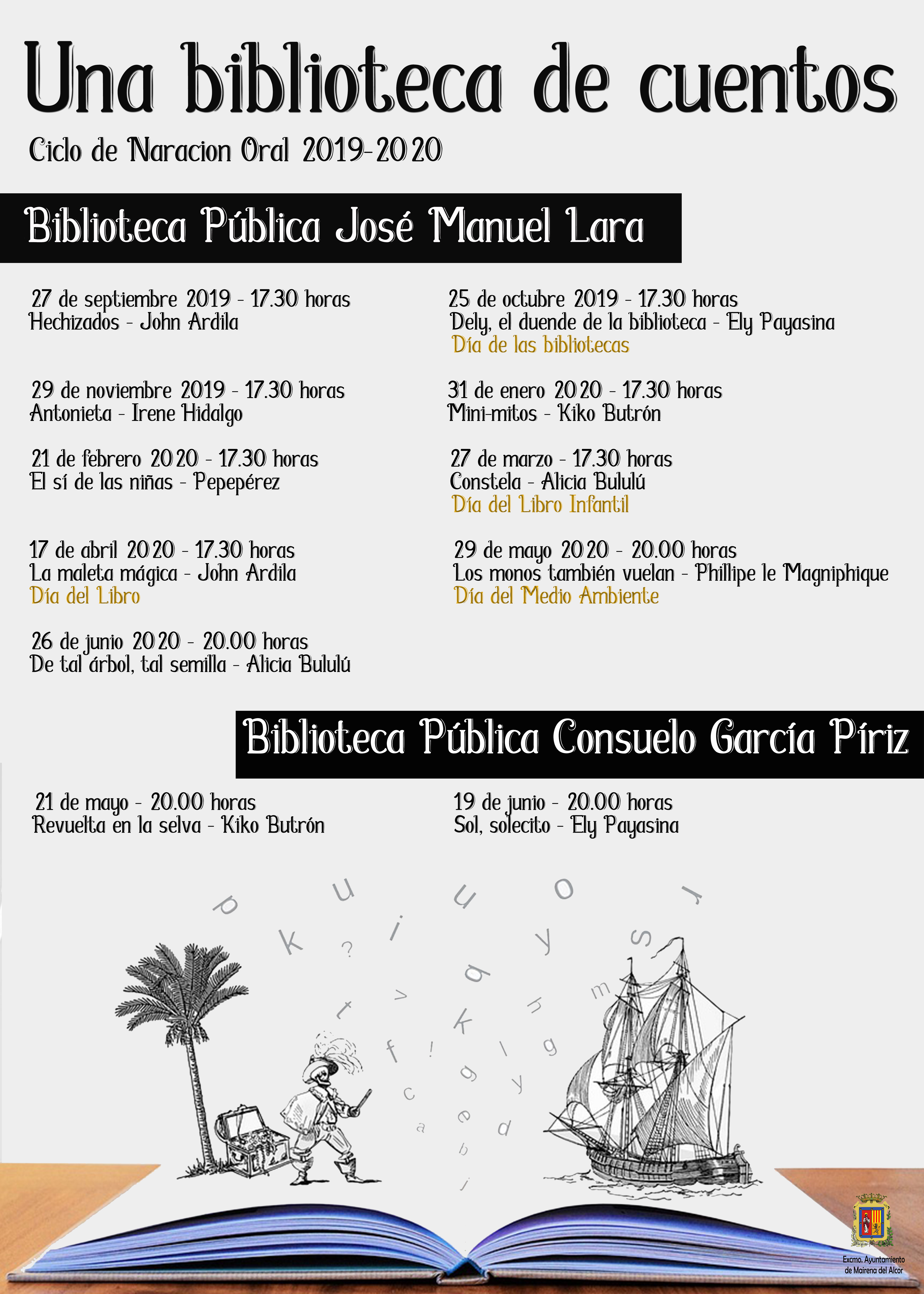 Cartel Una biblioteca de cuentos 2019 2020