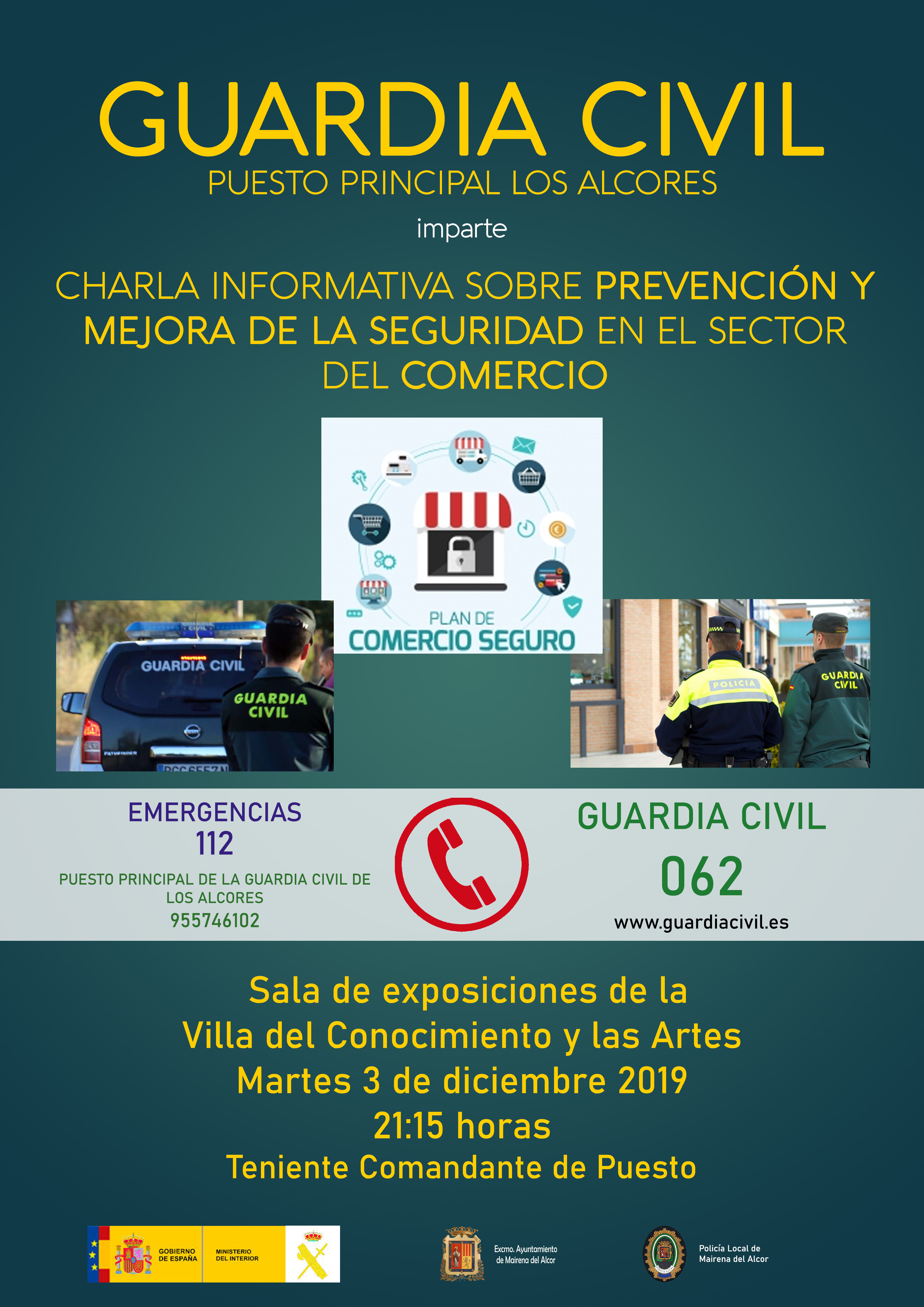 CartelCharlaGuardiaCivilComercio