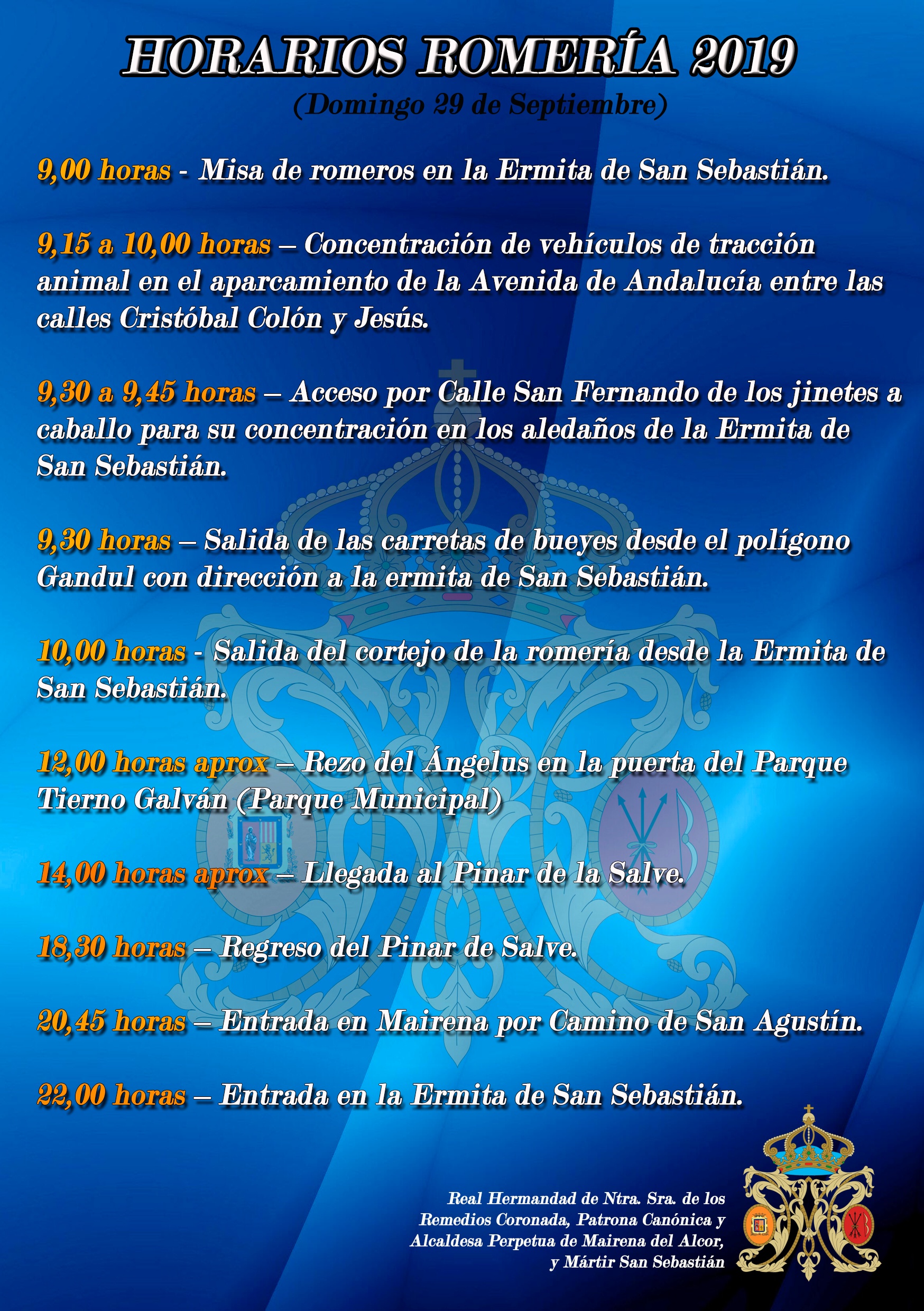 HORARIOS ROMERÍA 2018