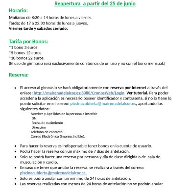 Normas Gimnasio Municipal Covid191