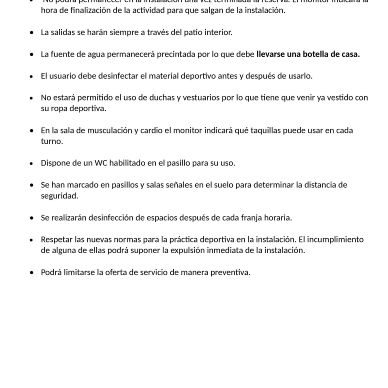 Normas Gimnasio Municipal Covid193