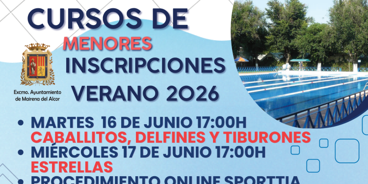 Inscripciones para los cursos de natación de menores en la piscina de verano